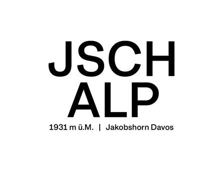 Logo des Berghaus Jschalp Davos, welches aus einem schwarzen Schriftzug besteht. | © Davos Klosters Mountains