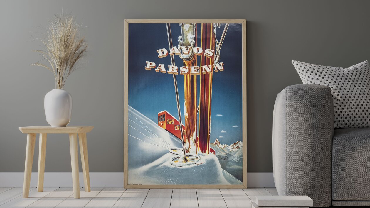Nostalgieposter mit der Parsennbahn  | © Davos Klosters Mountains 