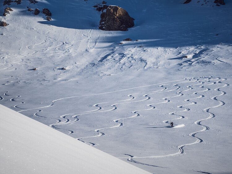 Schneespuren eines Tourengängers  | © Davos Klosters Mountains 
